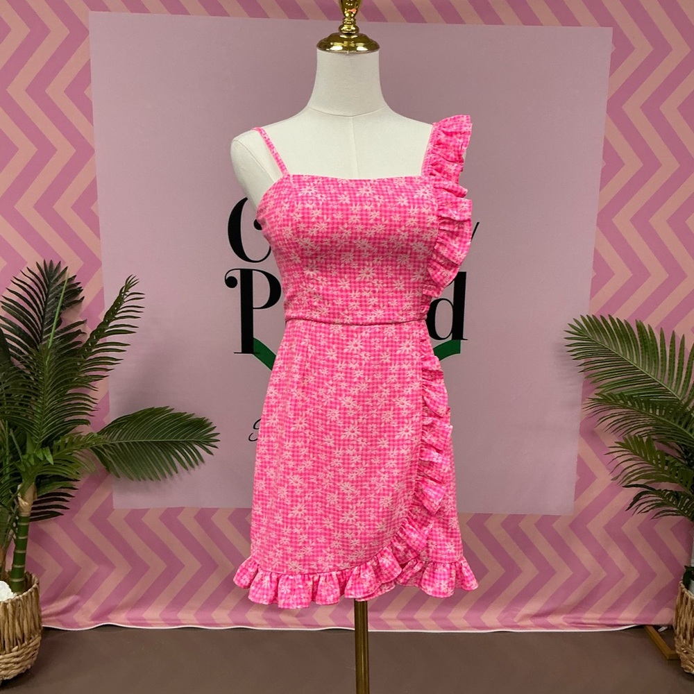 Lilly Pulitzer Vibrant Pink One-Shoulder Dress